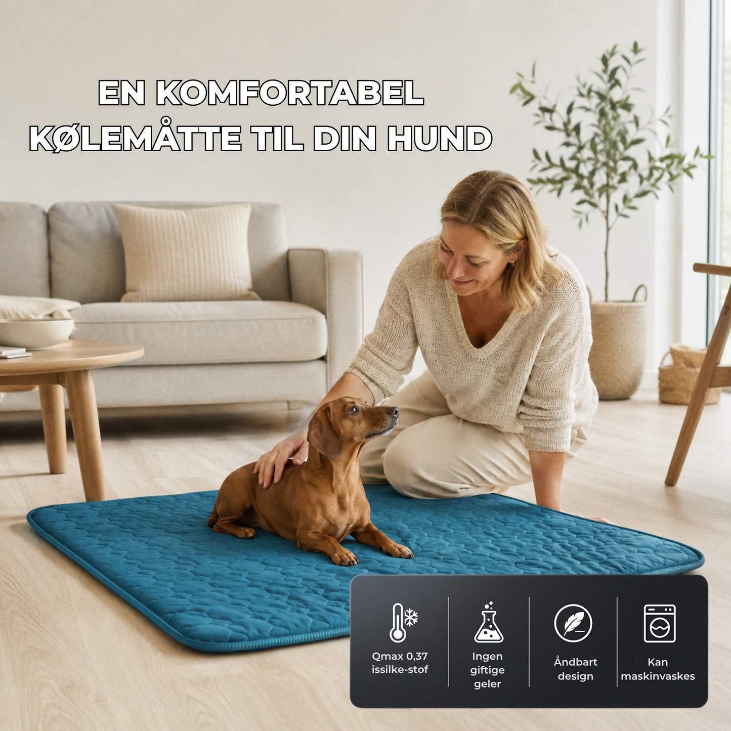 Sval Kølemåtte | Giv din hund et køligt fristed hele sommeren | 1+1 GRATIS
