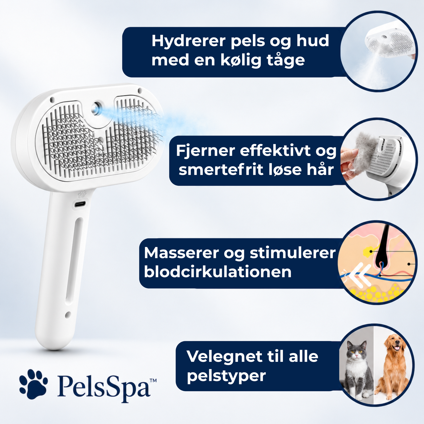 PelsSpa™ | Professionel pelsplejebørste til kæledyr