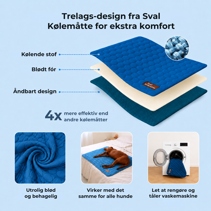 Sval Kølemåtte | Giv din hund et køligt fristed hele sommeren | 1+1 GRATIS