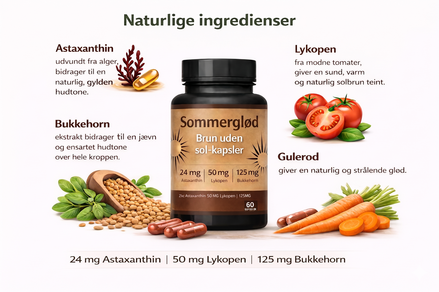 Sommerglød Bruningssupplementer | Få En Naturligt Solbrun Hud På Kun 7 Dage!