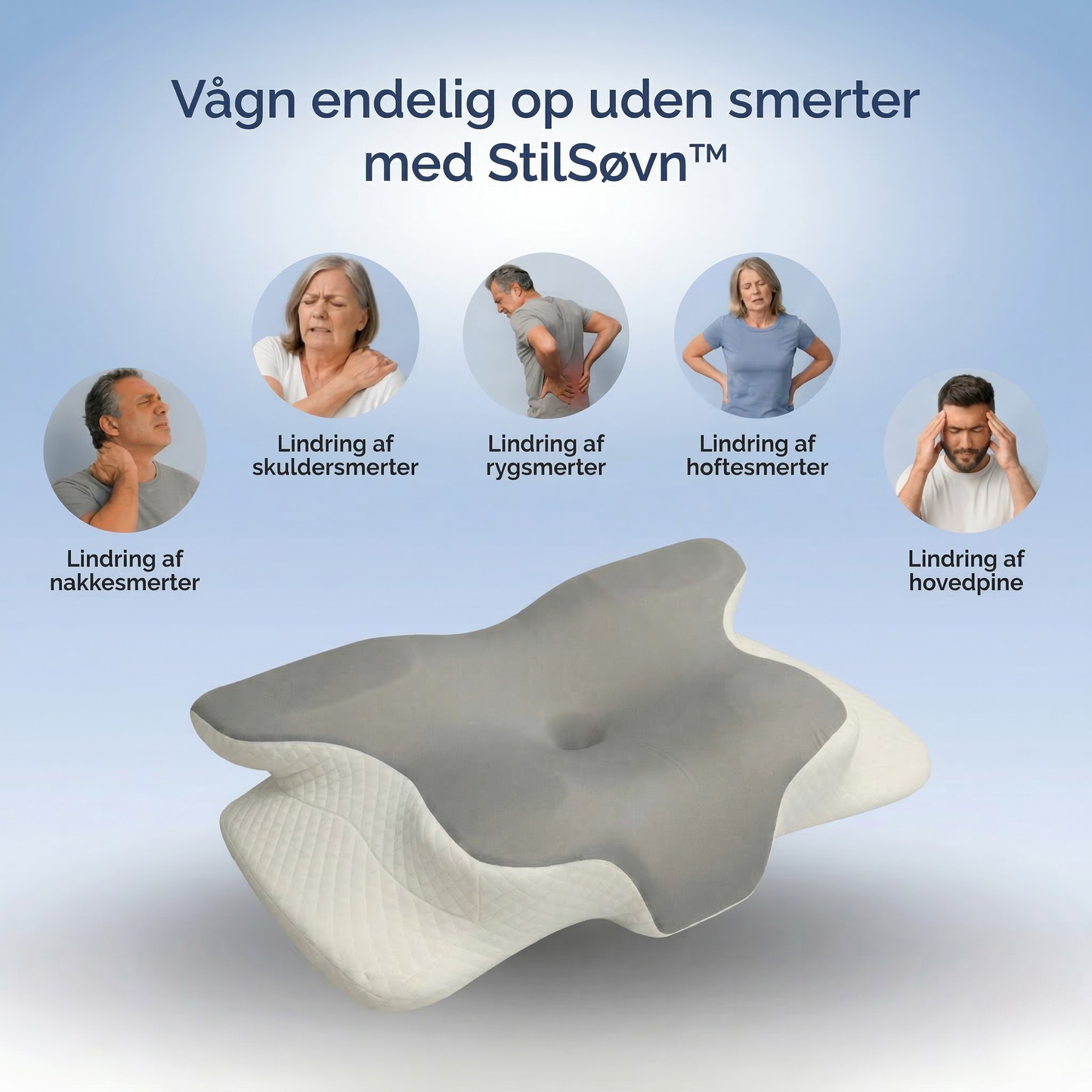 StilSøvn™ Ergonomisk Nakkepude (+ gratis pudebetræk & e-bog)