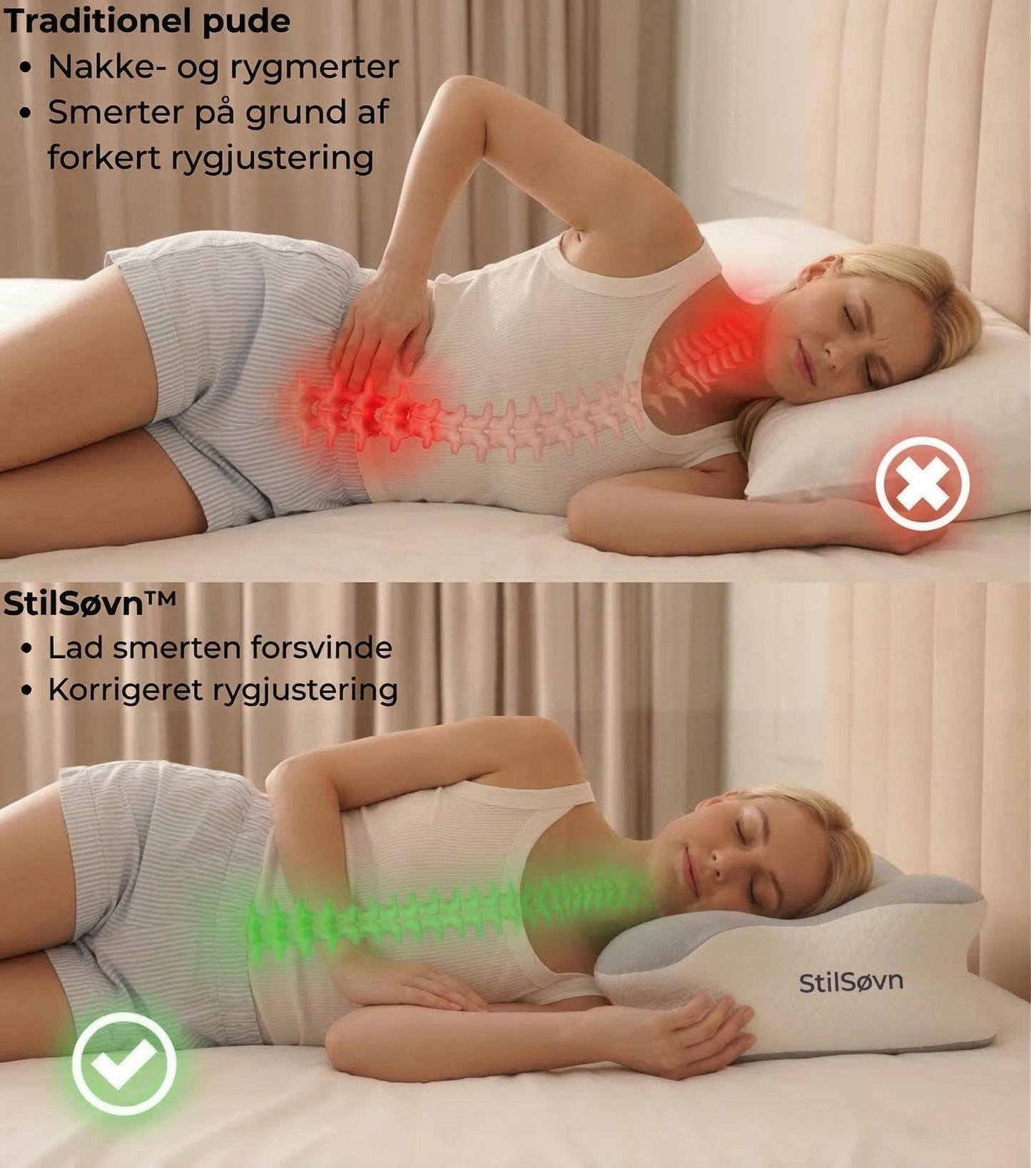 StilSøvn™ Ergonomisk Nakkepude (+ gratis pudebetræk & e-bog)